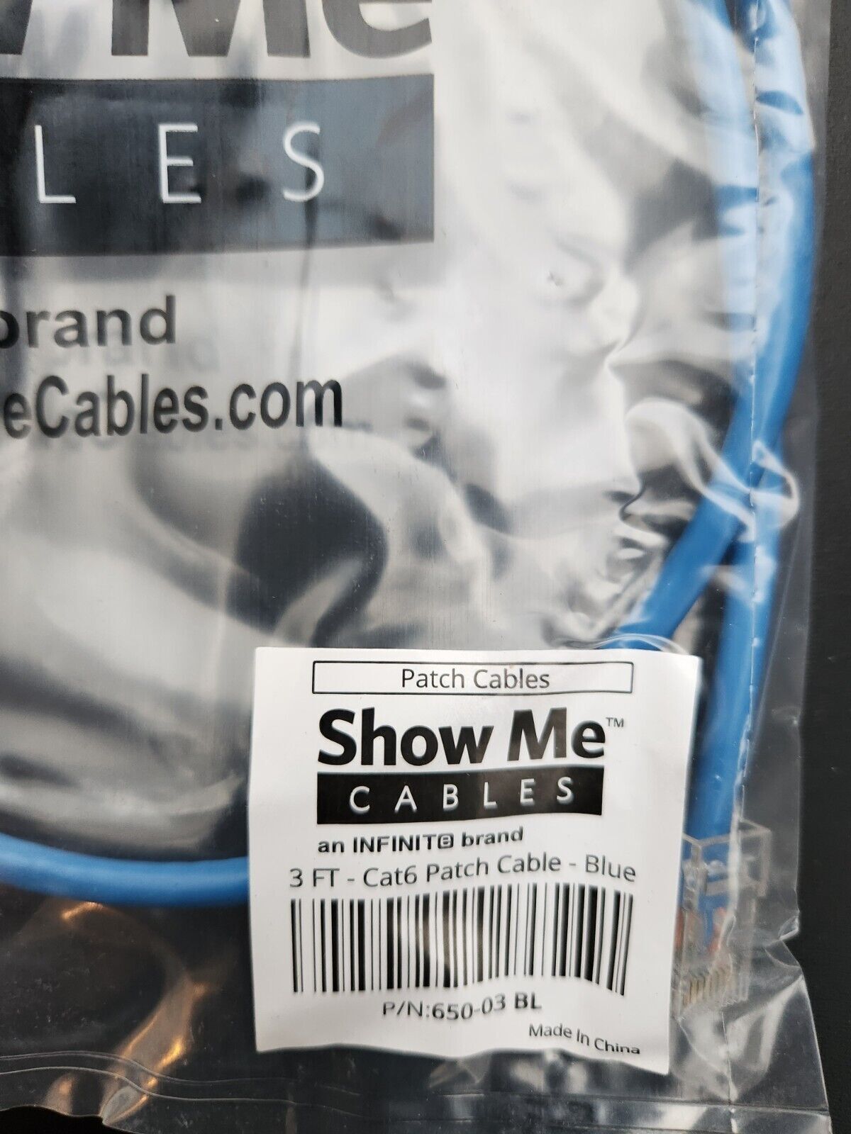 (2 Pk) No Boot Cat6 Ethernet Patch Cable - Blue – 3 F