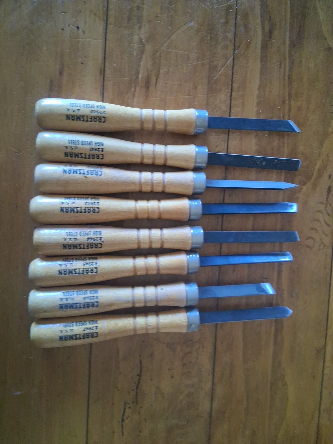 Vintage Craftsman Wood Lathe Chisels High Speed Steel USA 2940-2947 Set Of 8