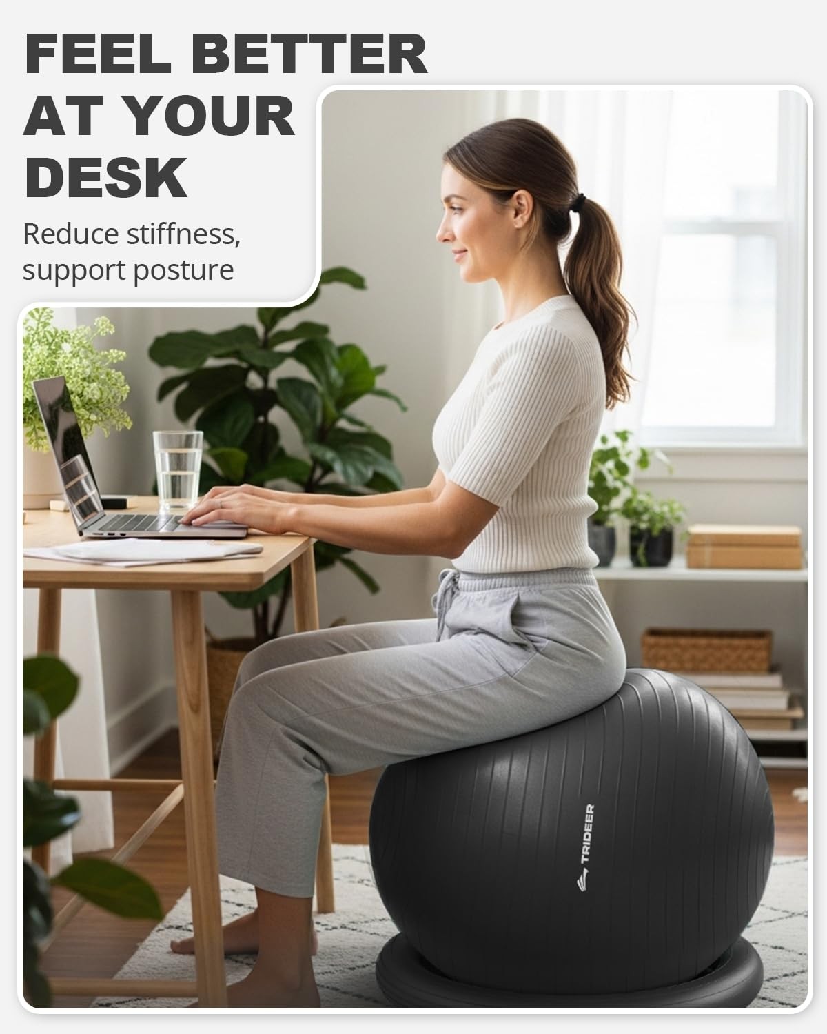 Exercise for Office Desk, Yoga Chair to Relieve Back Pain, Stability & Fitnes...