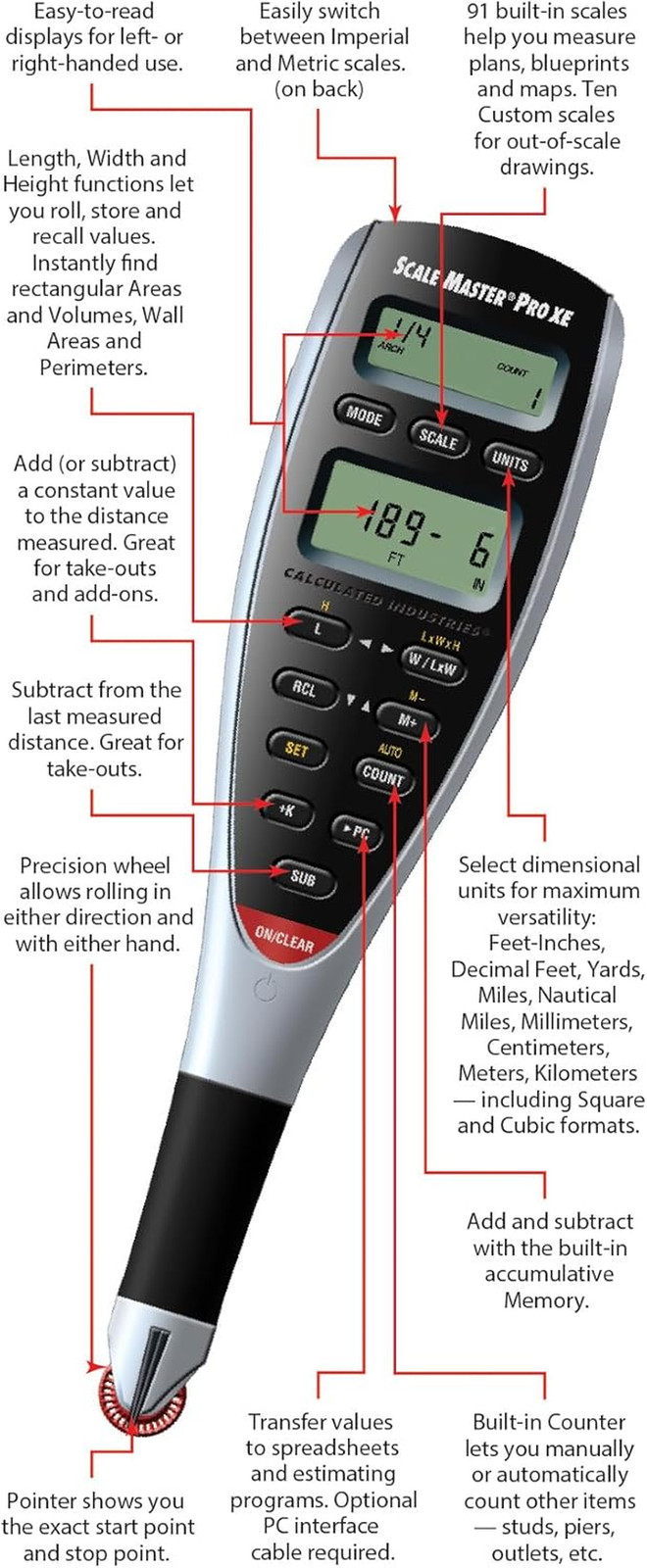6135 Scale Master Pro XE Advanced Digital Plan Measure for Estimating Plan Takeo