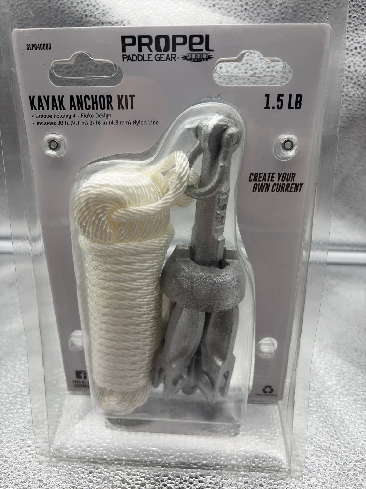 Propel Kayak Anchor Kit Paddle Gear 1.5 lbs 30 ft Nylon Line NEW SEALED