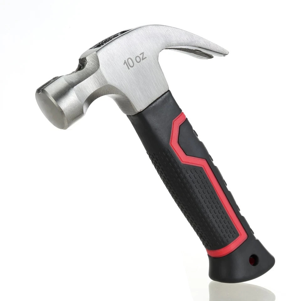 Hyper Tough 10oz Stubby Hammer - Heavy-Duty Head Weight, Compact Grip