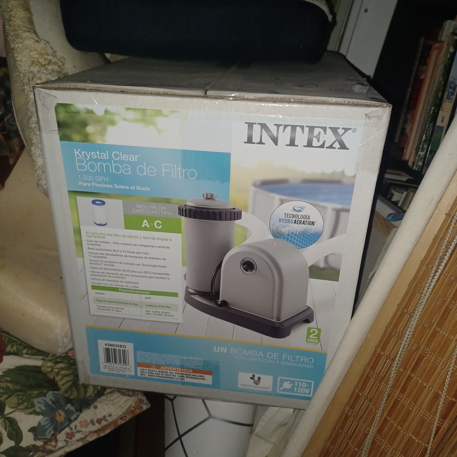 Intex Krystal Clear Filter Pump Hydro Aeration 1,500 GPH Above Ground Pools