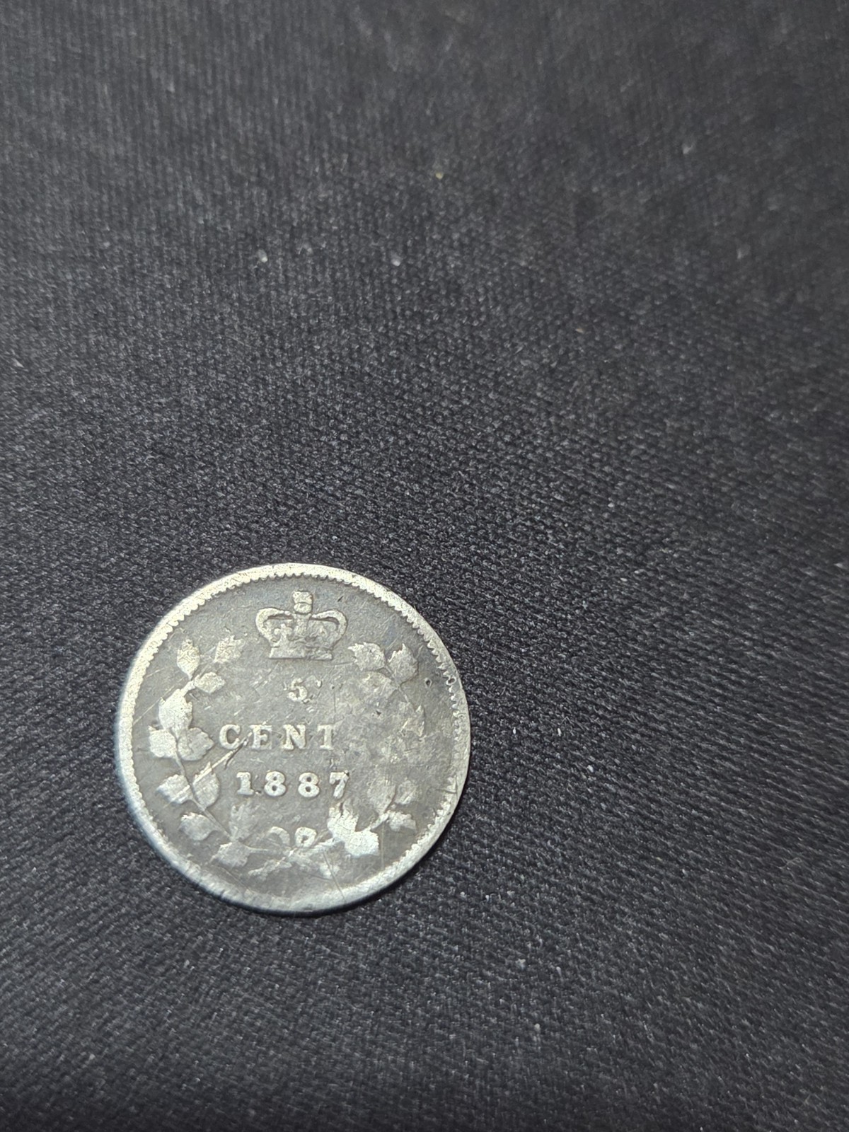 1887 Canada 5 Cents Silver Coin