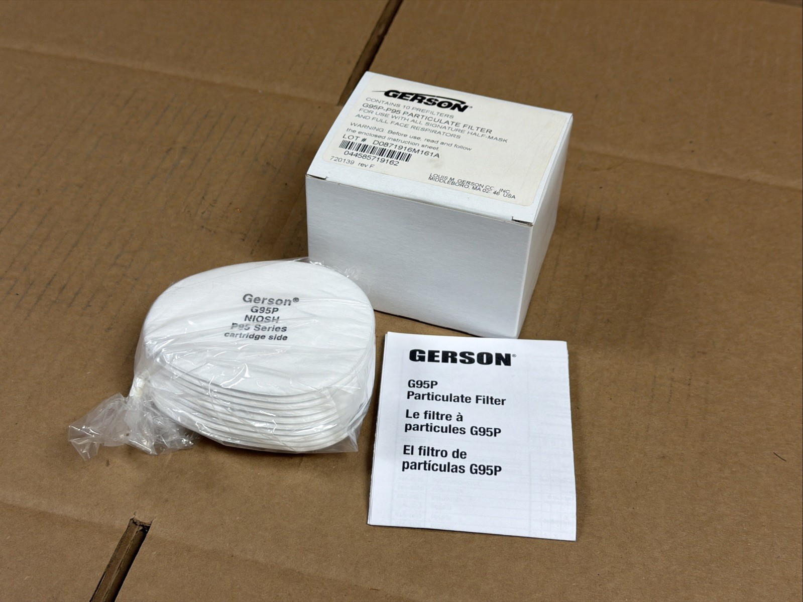 Gerson G95P P95 Particulate Filter - Pack of 10 Filters - FAST SAME DAY SHIPPING