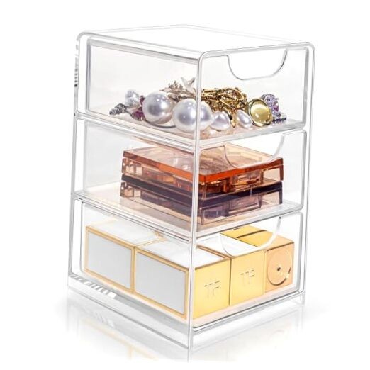 Small Desk Organizer with Drawer, Desktop Organization for Office Supplies,