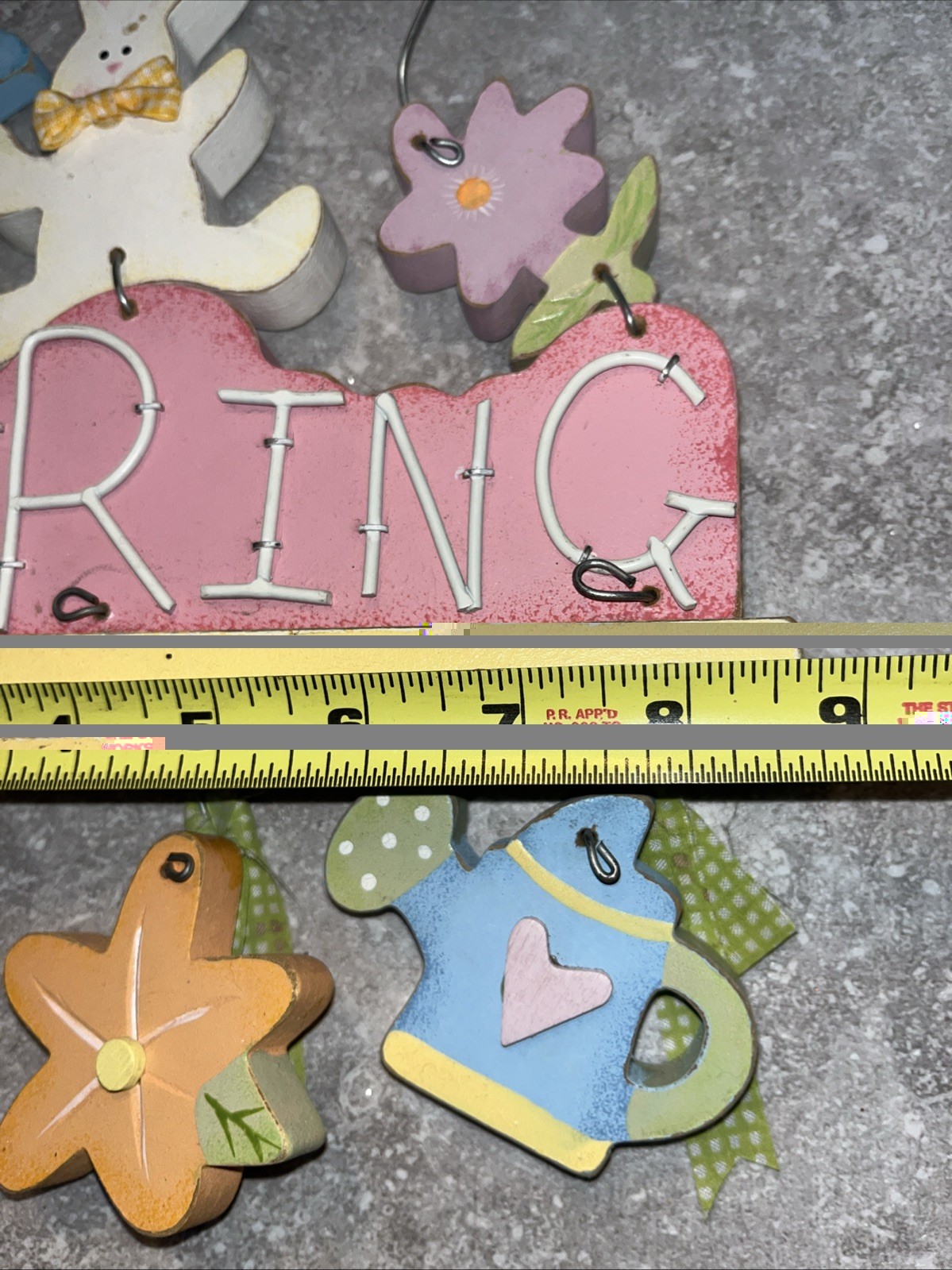 2 Easter/Spring Wall Hanging Decorations Wooden - Welcome Bunny & Spring Decor