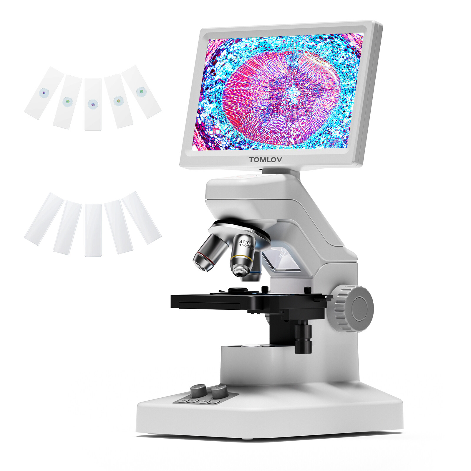 TOMLOV DM301 Max 7" Digital Lab Microscope 1200X Wireless Biological Microscope