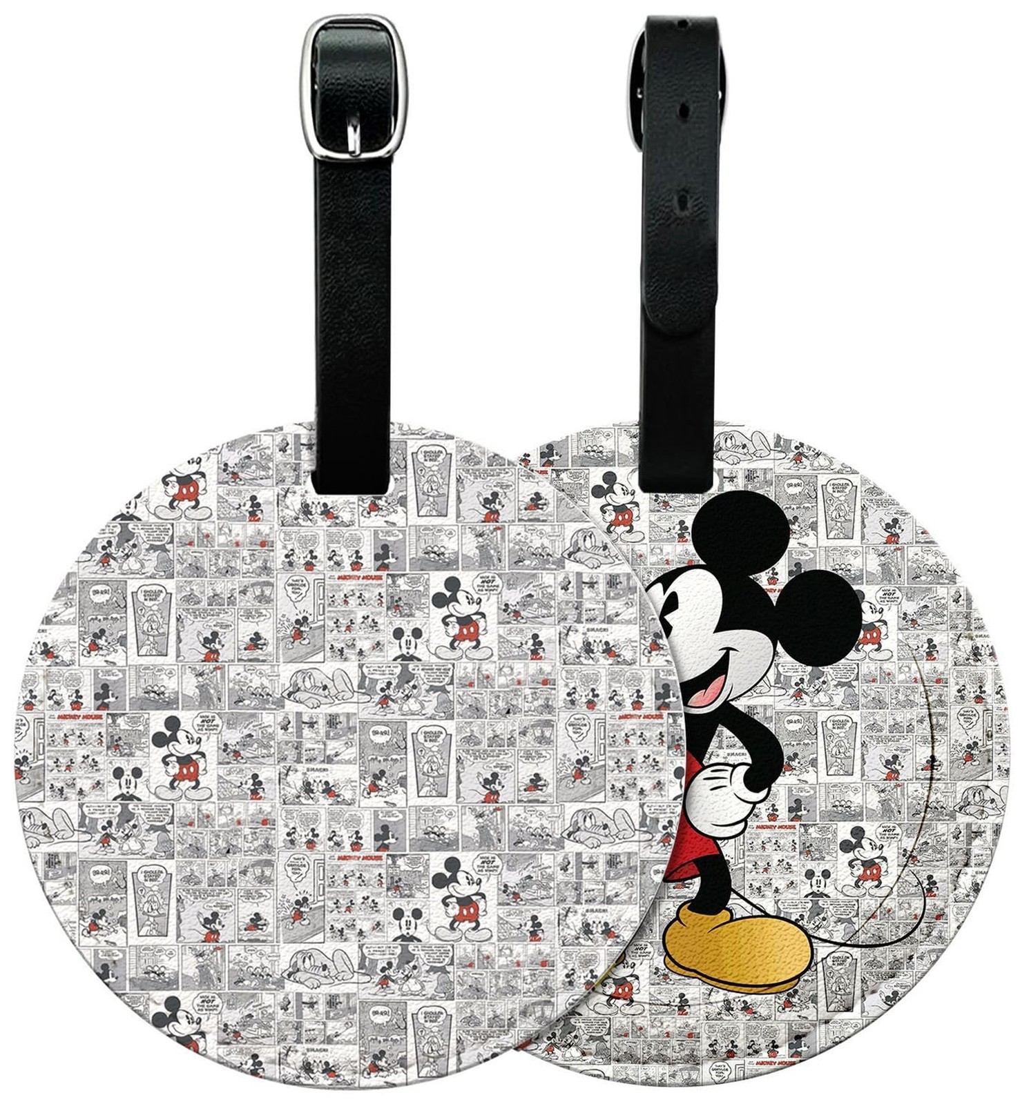 2 Packs Cute PU Leather Luggage Tag for Suitcase, Drawing Design Travel Suitc...