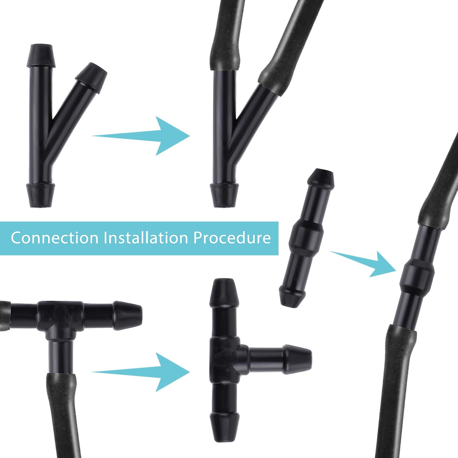 TIESOME Windshield Wipers Hose Connector,Pipe Adapter Car Windshield Washer | 30