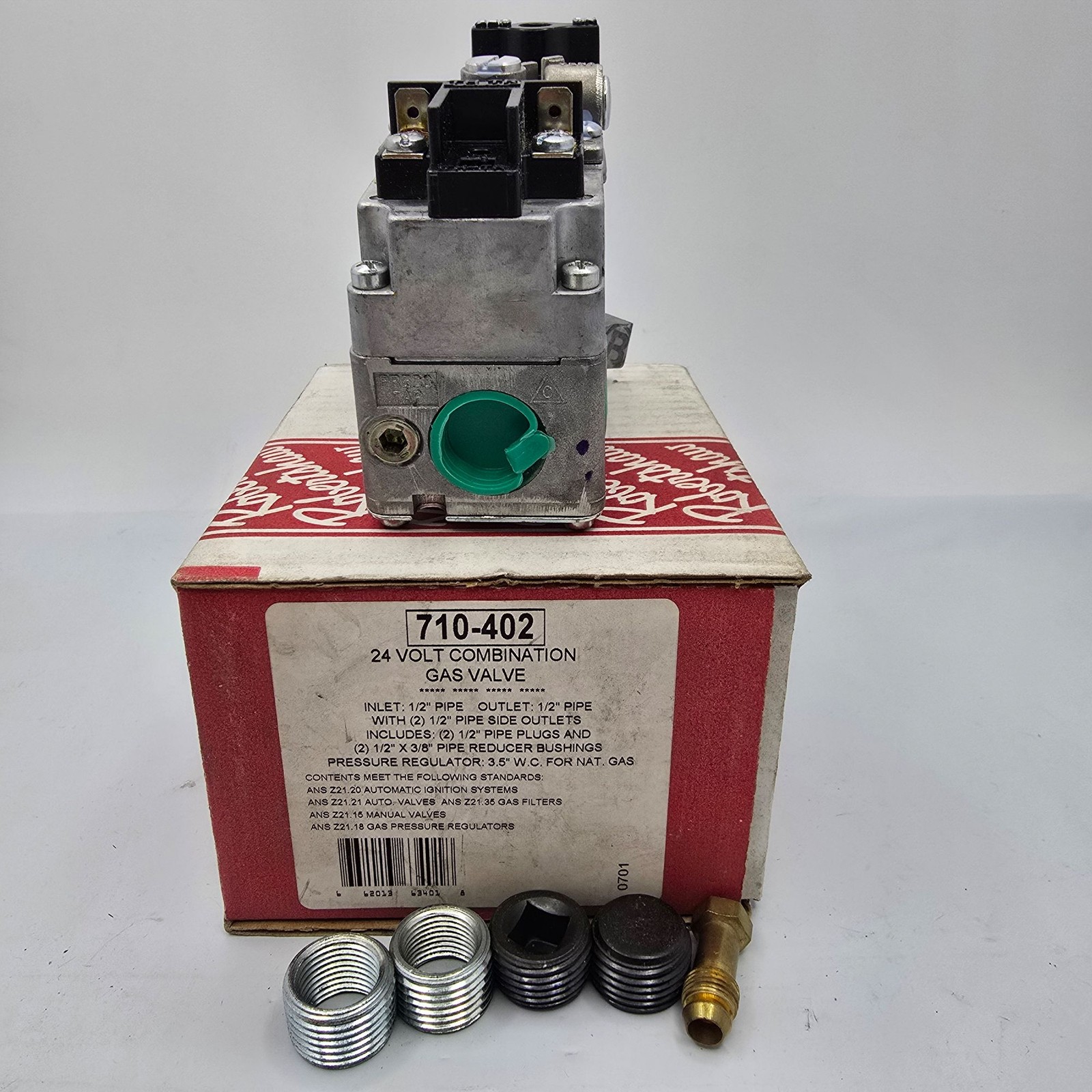 Robertshaw 710-402 24V Gas Valve 1/2" x 1/2" Natural