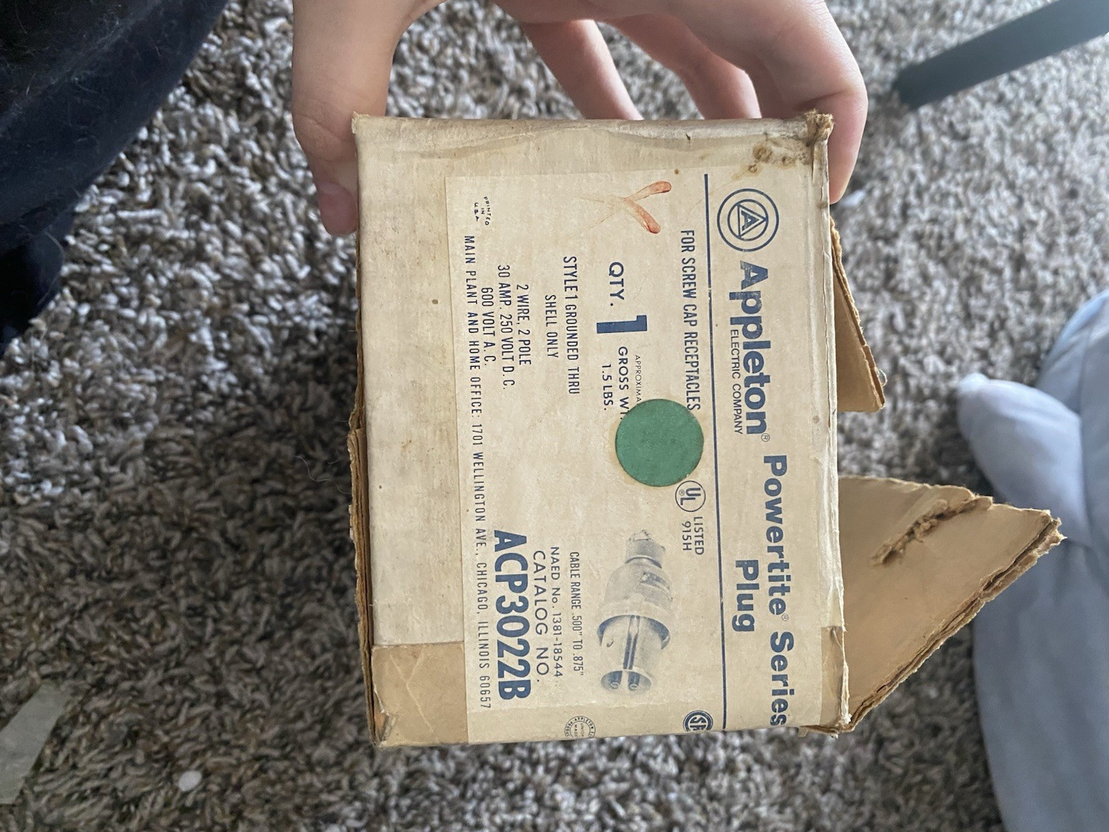Appleton ACP3022B plug (453)