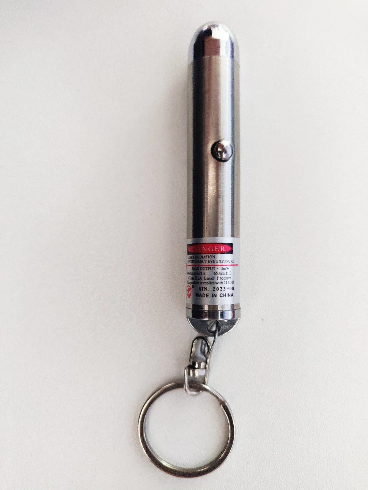 Red Laser Dot Pointer With Keychain & Batteries