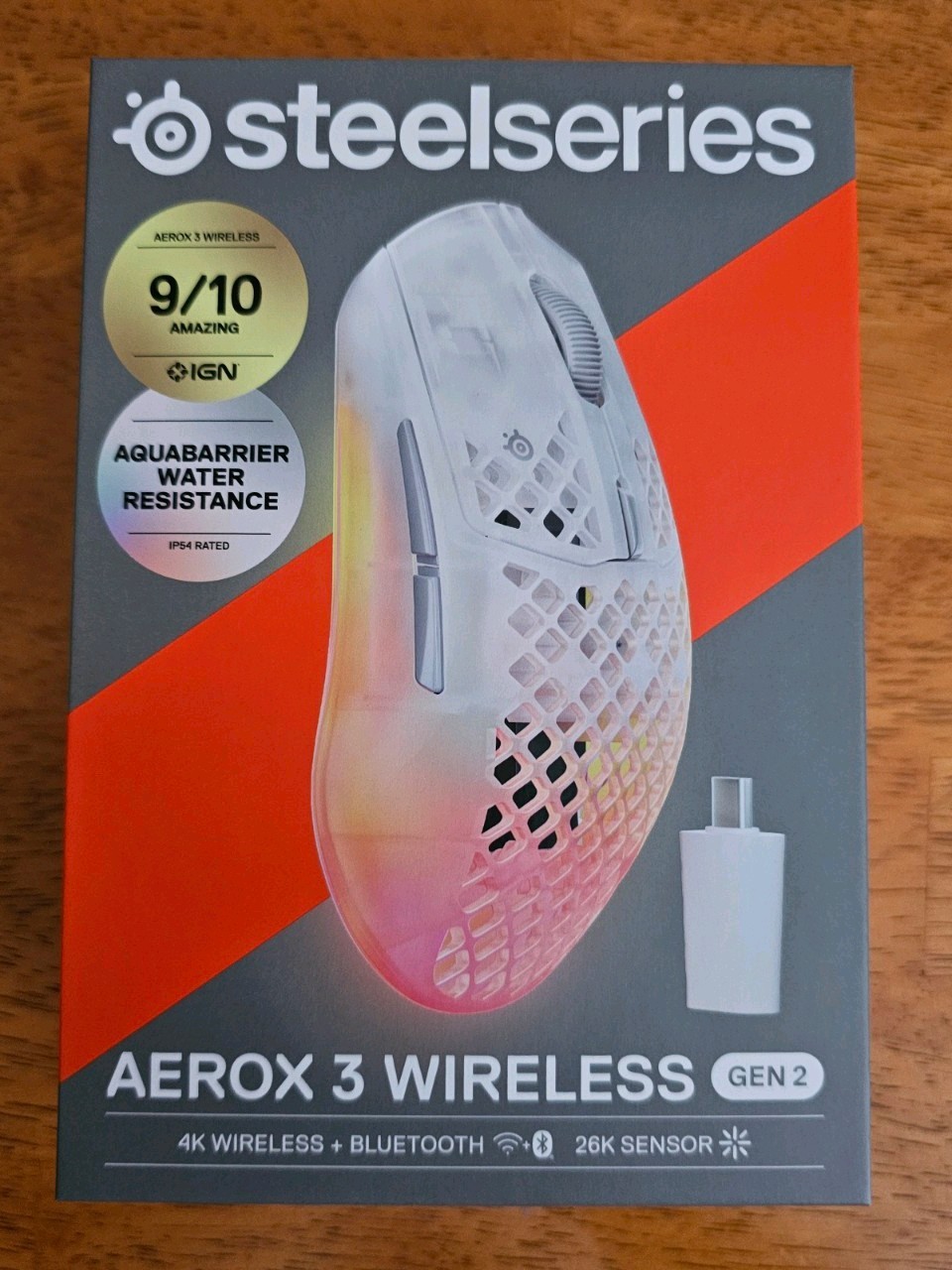 New SteelSeries Aerox 3 Wireless Gen 2 Wireless Gaming Mouse 62715 White Ghost