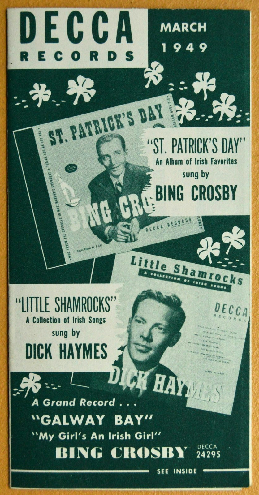 Decca Records St. Patrick's Day and New Releases brochure March 1949 #24295