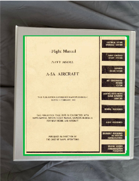north american A-5a vigilante aircraft flight manual manual & binder printed fre