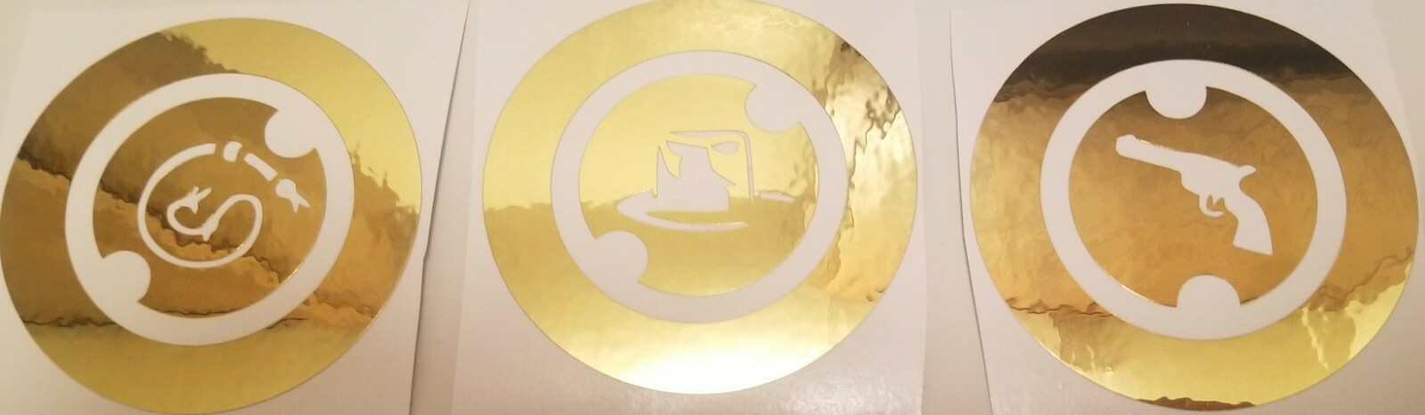 INDIANA JONES GOLD CHROME PINBALL POP BUMPER CAP DECALS from METAL-MODS