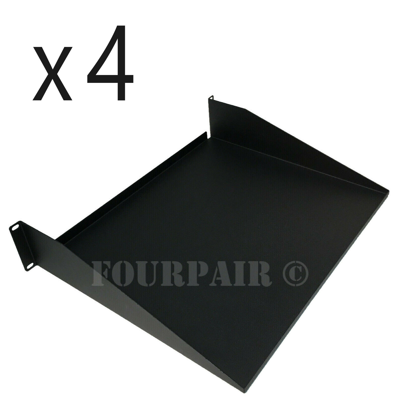 4 Pack - 2 Space Cantilever Server Monitor Rack Mount Shelf - 19" 2U 15" Deep