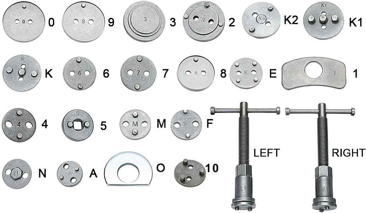 Pro Disc Brake Caliper Compressor Rewind Wind Back Tool Set Piston Pad Kit x22