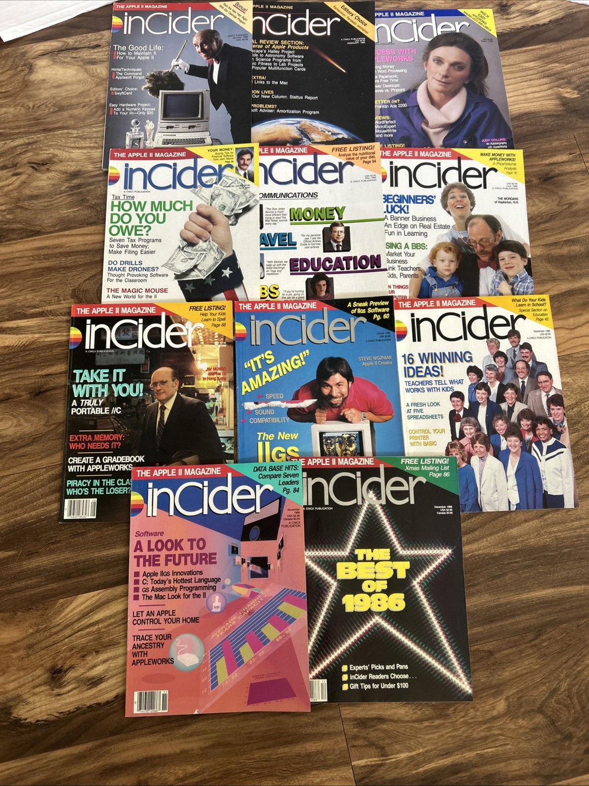 1986 inCider Apple II Magazines Steve Jobs Vintage Wozniak II II+ IIe IIc IIgs