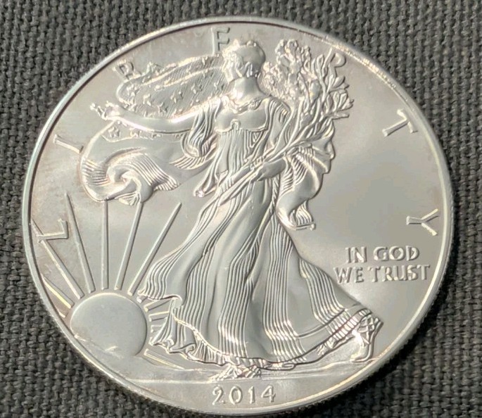 2014 AMERICAN SILVER EAGLE DOLLAR COIN 1 OZ. 999 PURE SILVER