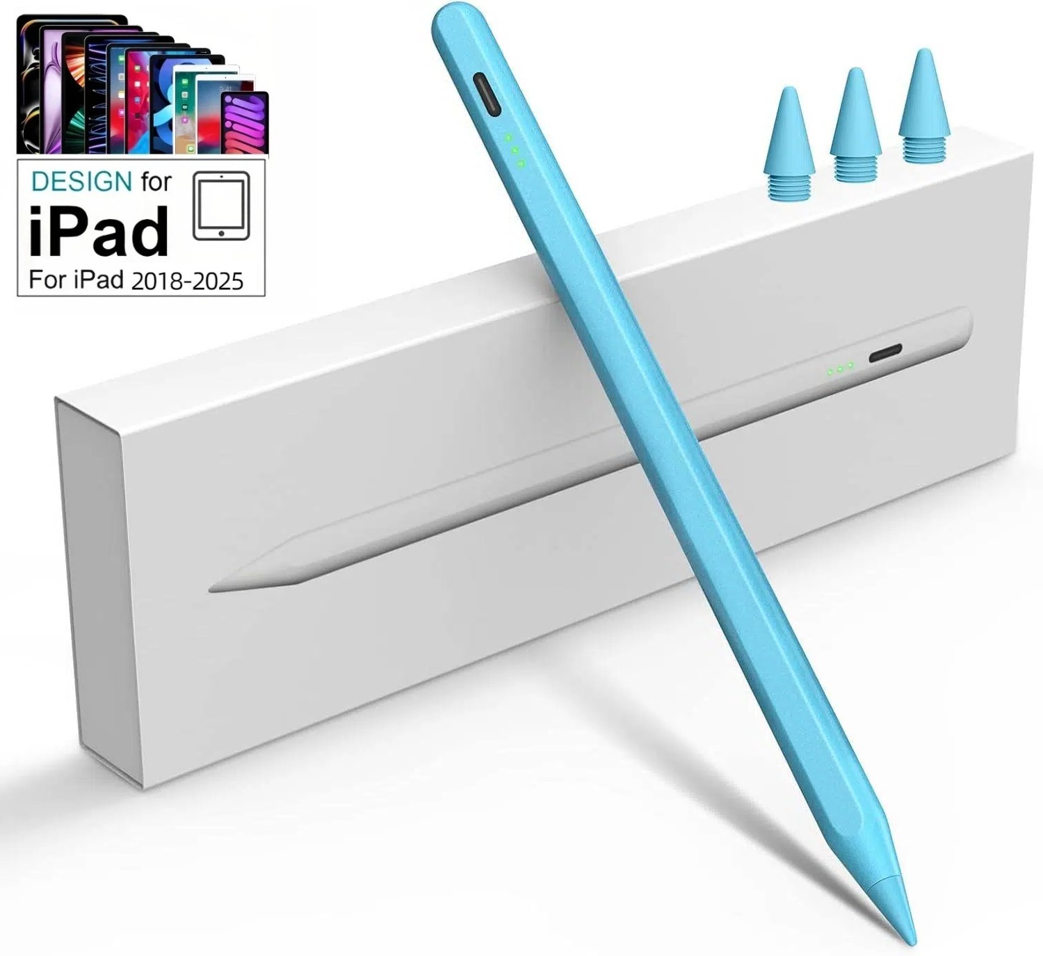 iPad Pencil for iPad/iPad Air/iPad Mini/iPad Pro | 13 min Fast Charging | 3 Tips