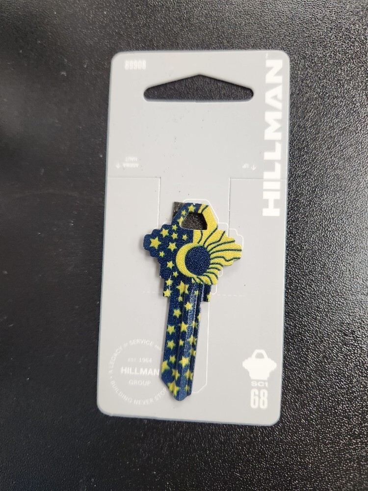 SUN & MOON PRINTED SCHLAGE SC1 KEYBLANK - READ DETAILS BELOW