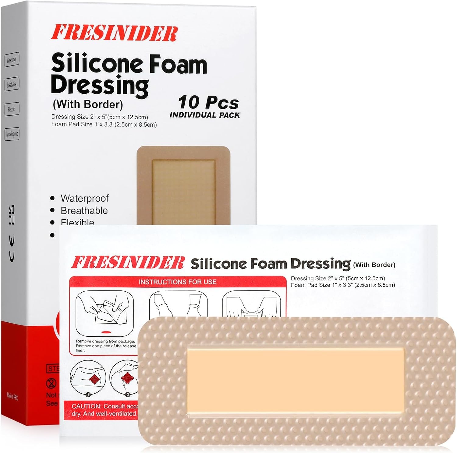 FRESINIDER 2" x 5" Pack of 10 Silicone Foam x 5", 10 Pack, 2 X 5, 10