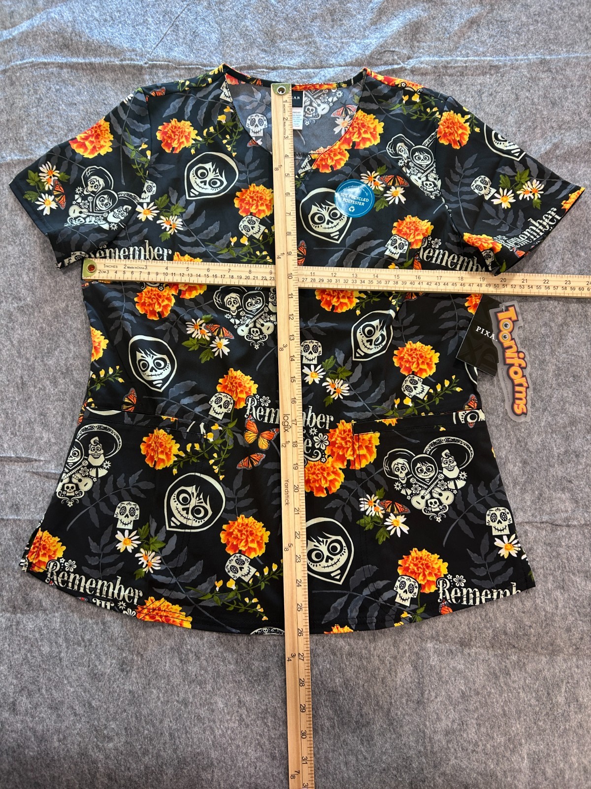 NEW Tooniforms Pixar Coco Nurse Scrub Top Uniform Remember Me Medium M