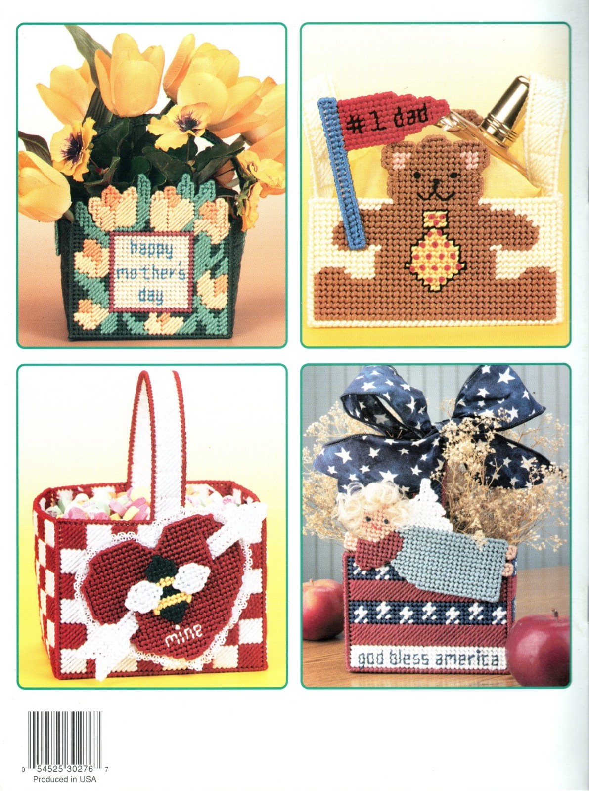 House White Bchs. 181051 HAPPY HOLIDAYS BASKETS Plastic Canvas Pattern Leaflet