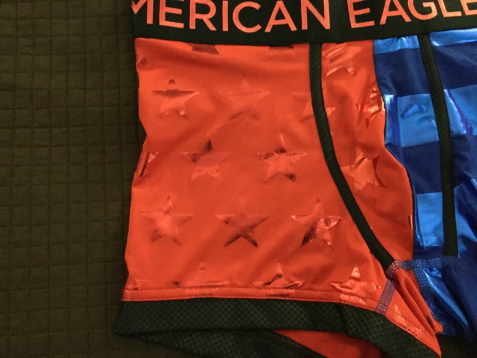 NEW AMERICAN EAGLE BLACK RED BLUE 3”INSEAM BOXER TRUNK MEN SIZE LARGE