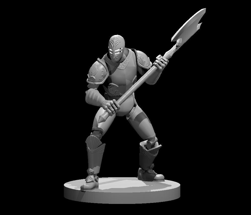 Clockwork Huntsman Fighter Knight NPC 28mm Scale DND D&D Tabletop Mini