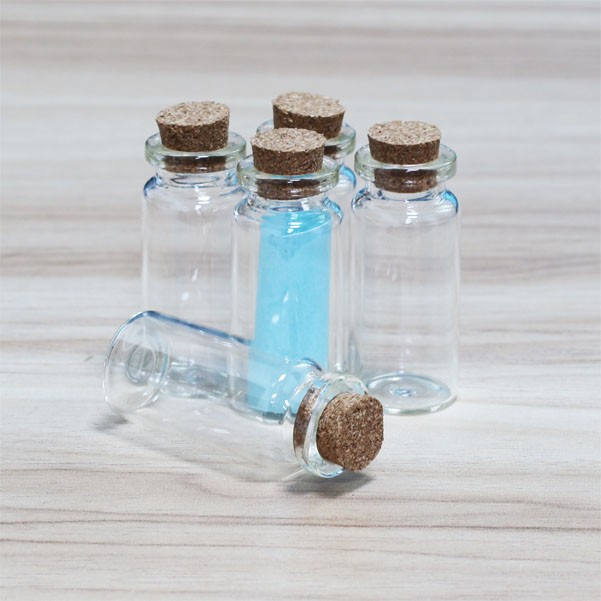 10ml 5~100pcs Crafts Tiny Vials glass bottles Empty Message Storage corks DIY