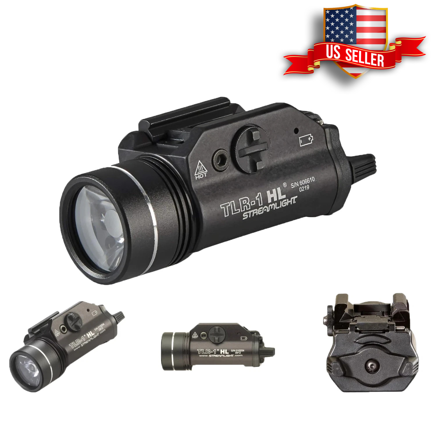 TLR-1 HL 1000 LM Rail Mounted Tactical Clone Flashlight Black Fast Shipping