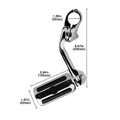Motorcycle 1.25" Highway Footpegs Adjustable Foot Pegs Long Angled Chrome-A