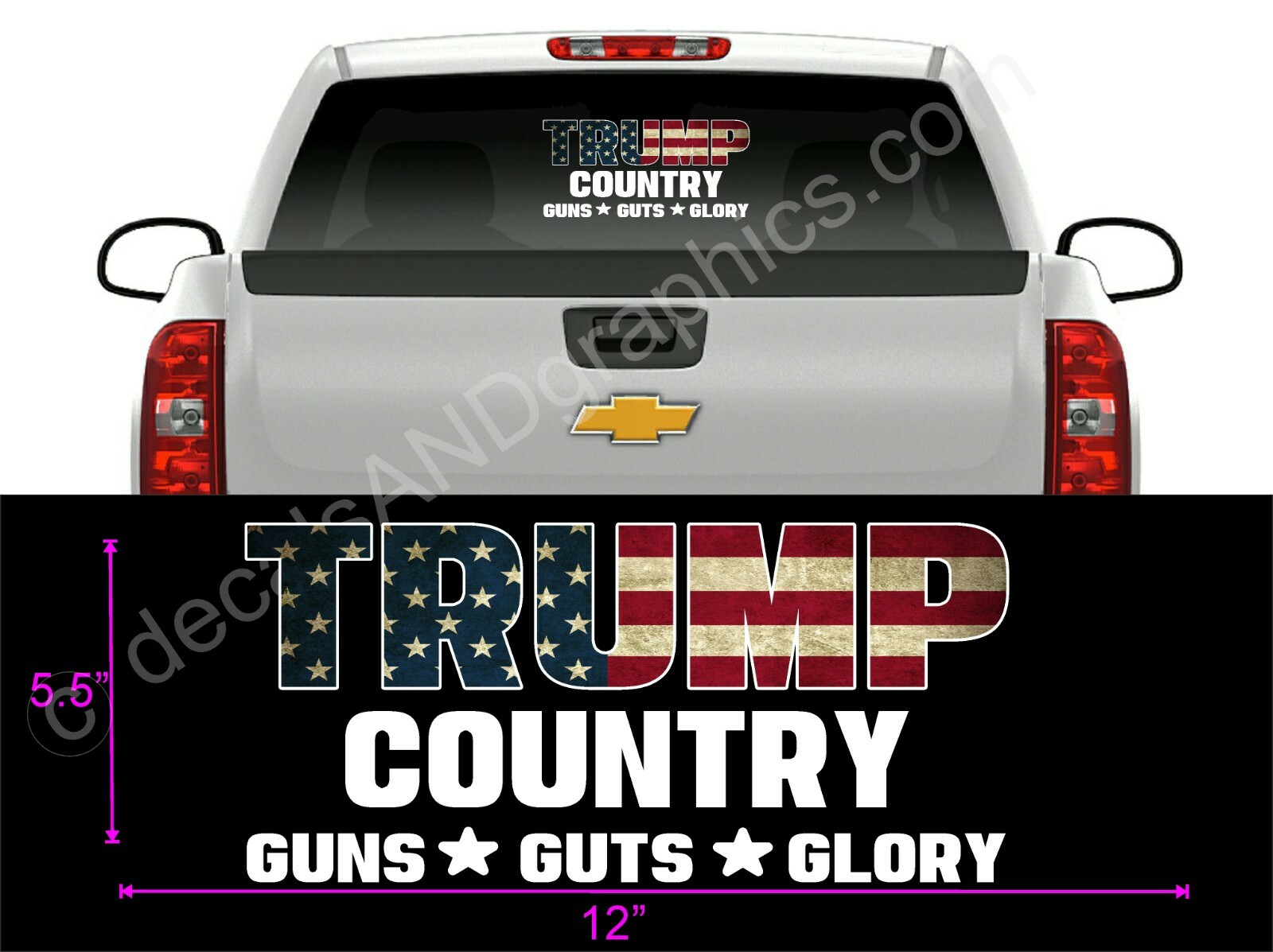 TRUMP 2020 STICKER TRUMP COUNTRY GUNS GUTS GLORY DIE CUT MAGA DECAL