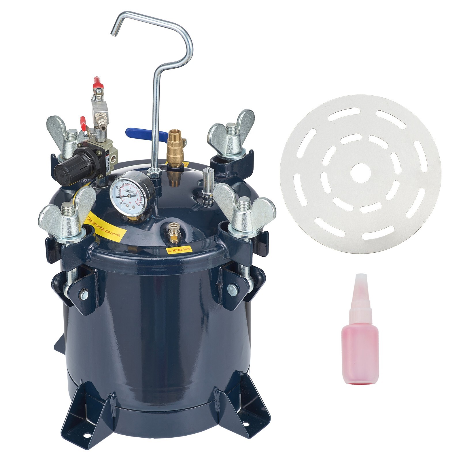 Uimoso Spray Paint Pressure Pot Tank 10L/2.5gal Resin Pressure Feed Paint Tank