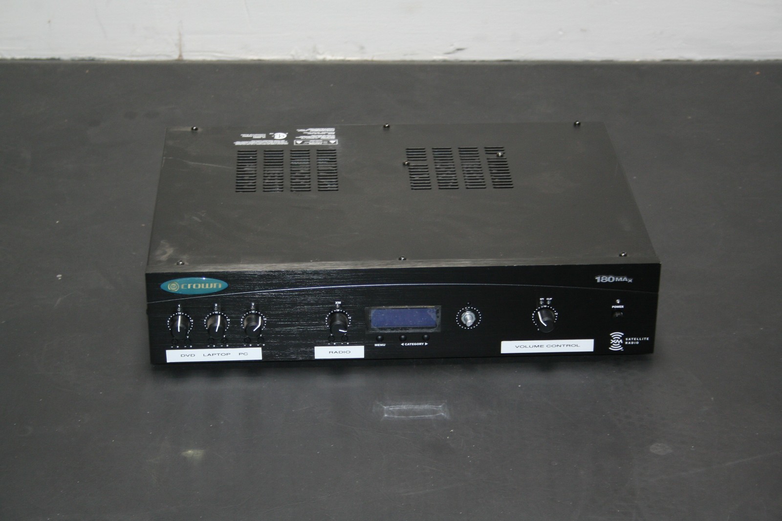 Used CROWN G180MAX Tuner Mixer Amplifier XM radio - untested parts reapir as-is