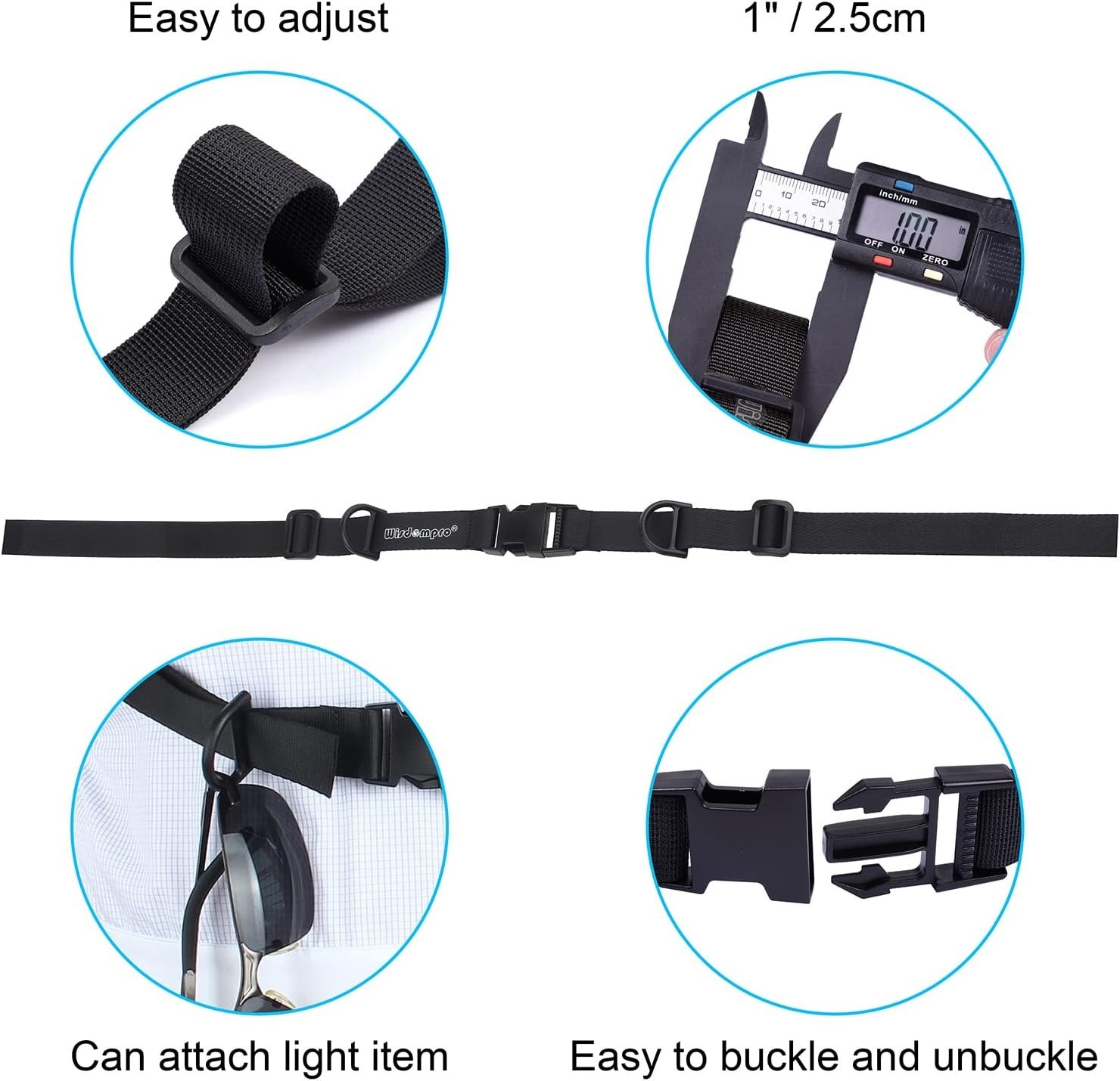 Durable Backpack Sternum Strap with Adjustable Length and Quick Release Facility