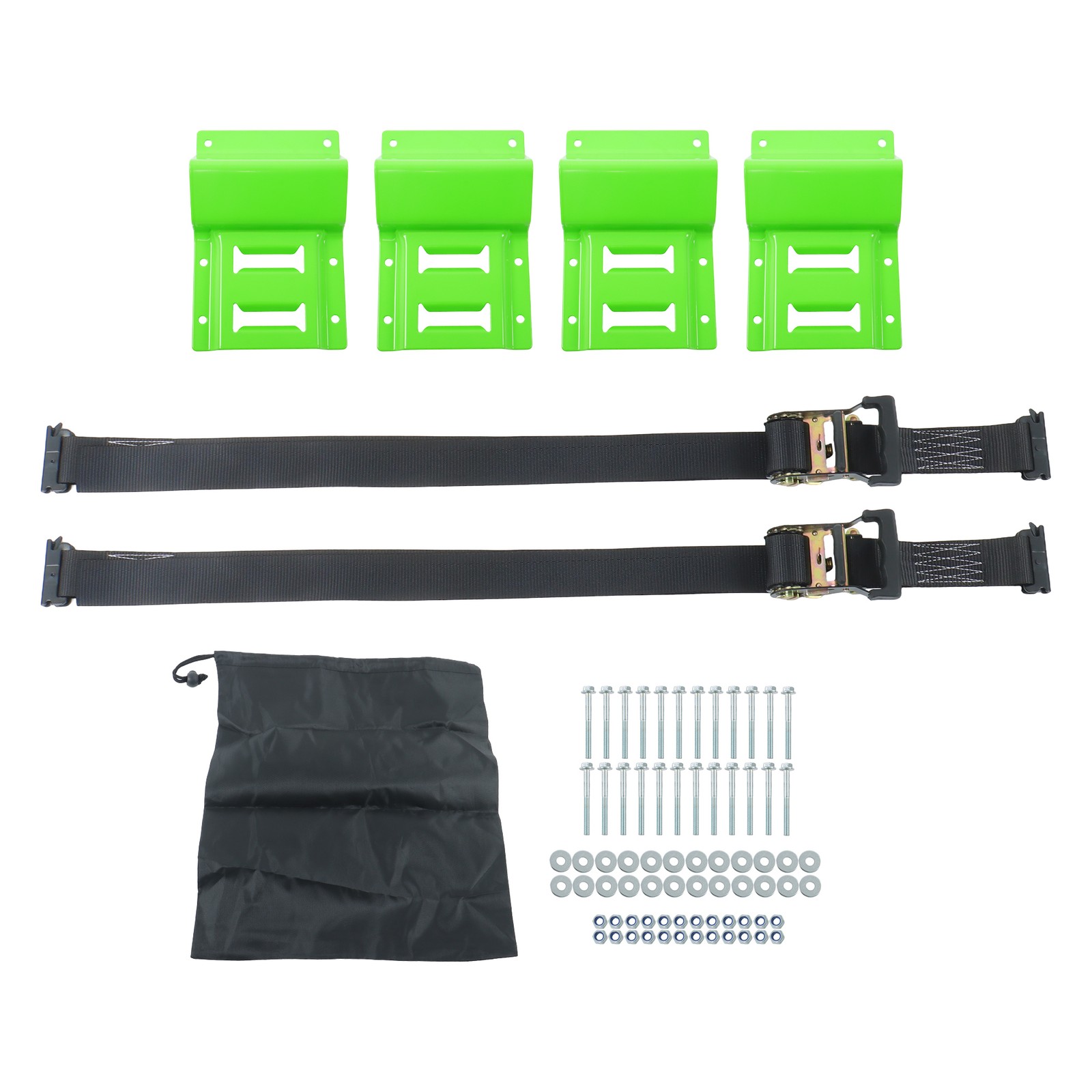 Labwork 2pcs 8' Ratchet Straps Trailer Tire With 4PCS Wheel Chocks For Trailer