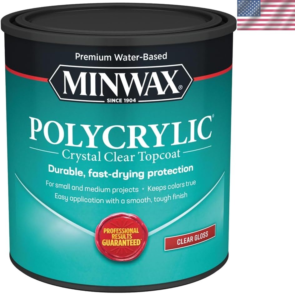 Fast-Drying Crystal Clear Polycrylic Finish, 1 Quart for Elegant Wood Protection