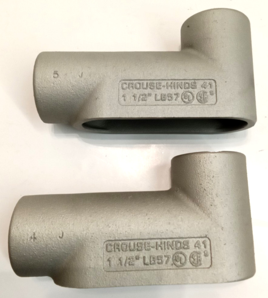 Eaton LB57 Form 7 Condulet 1-1/2" Conduit Outer Body Feraloy Iron Alloy 2pk
