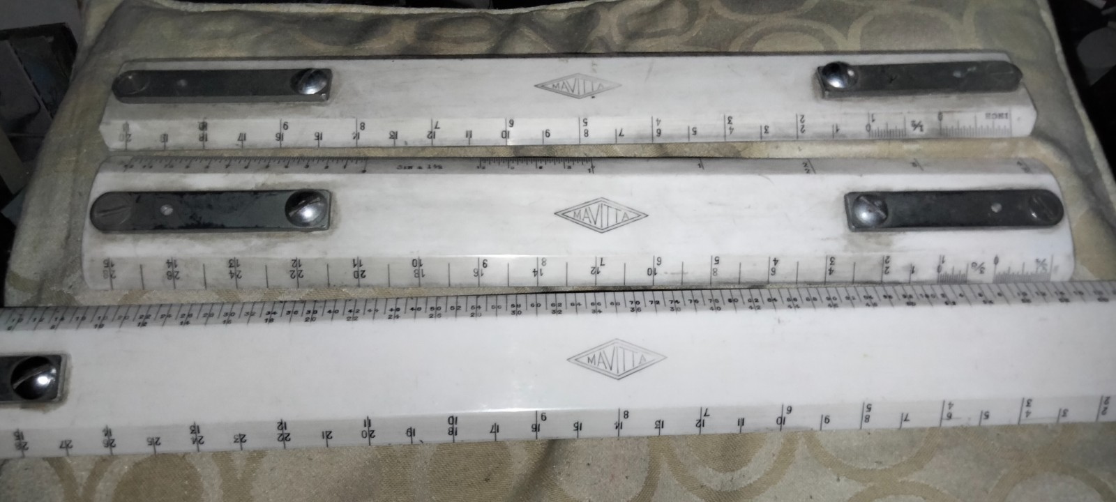 3 vintage mavita engineering rulers rare