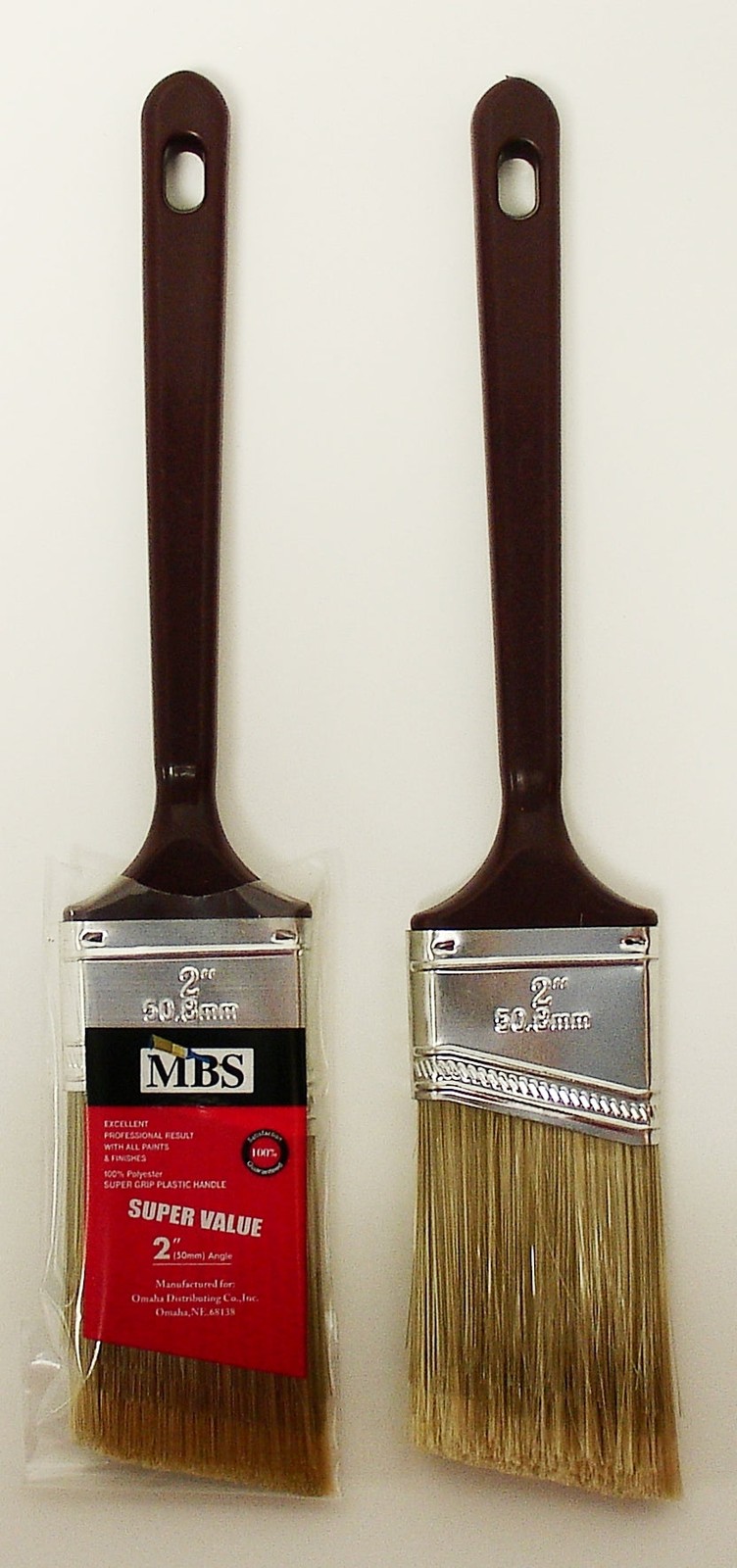 4pc PAINT BRUSH 2" Angled 100% POLYESTER FOR ALL PAINTS Value Series