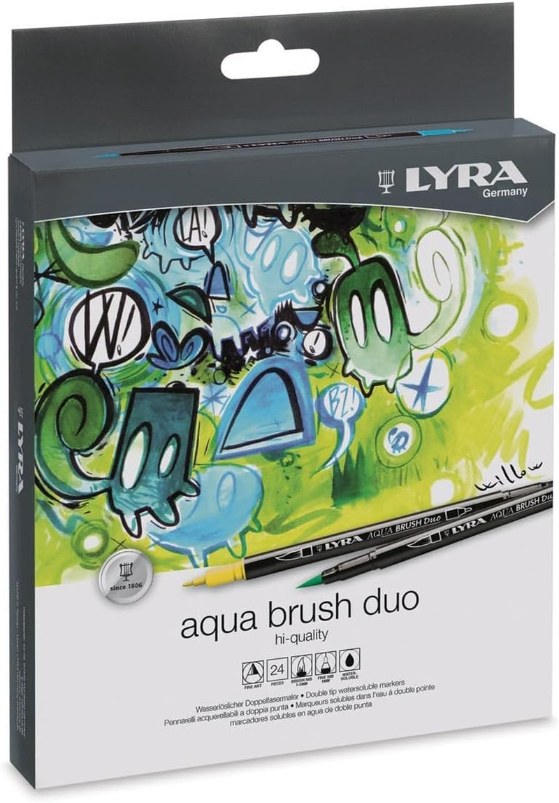 Aqua Brush Duo Brush Painters, Set of 24 Pen Colors (6521240)