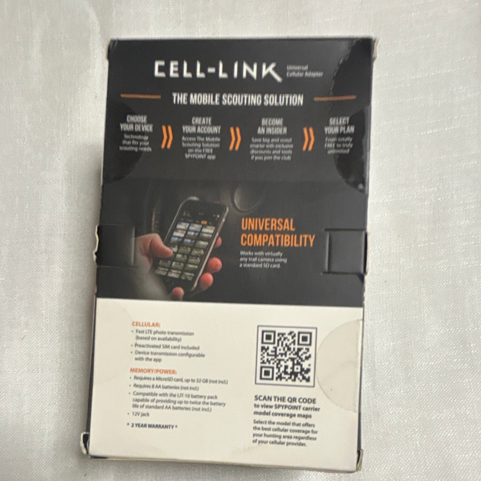 SPYPOINT CELL-LINK-V Universal Cellular Adapter LTE Wireless SD Card Black