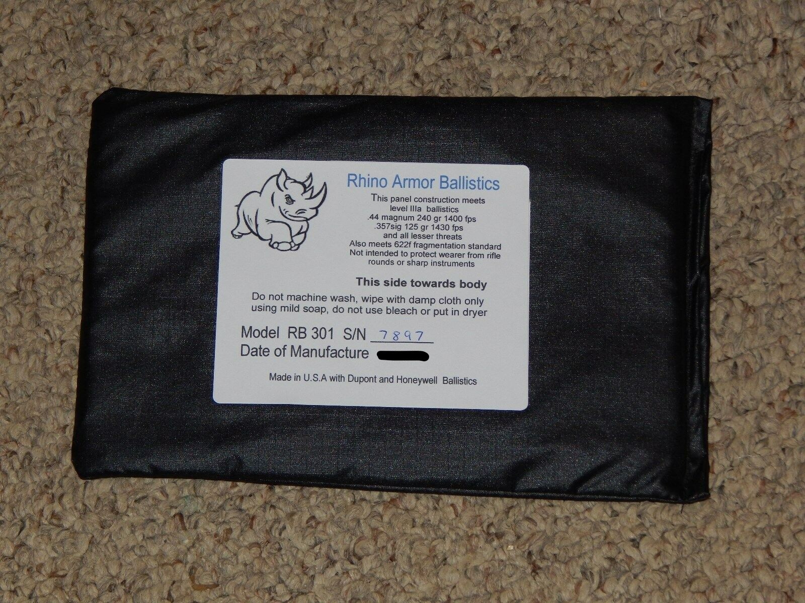 New BULLETPROOF INSERTS 4x7"  IIIa    ****PAIR ****