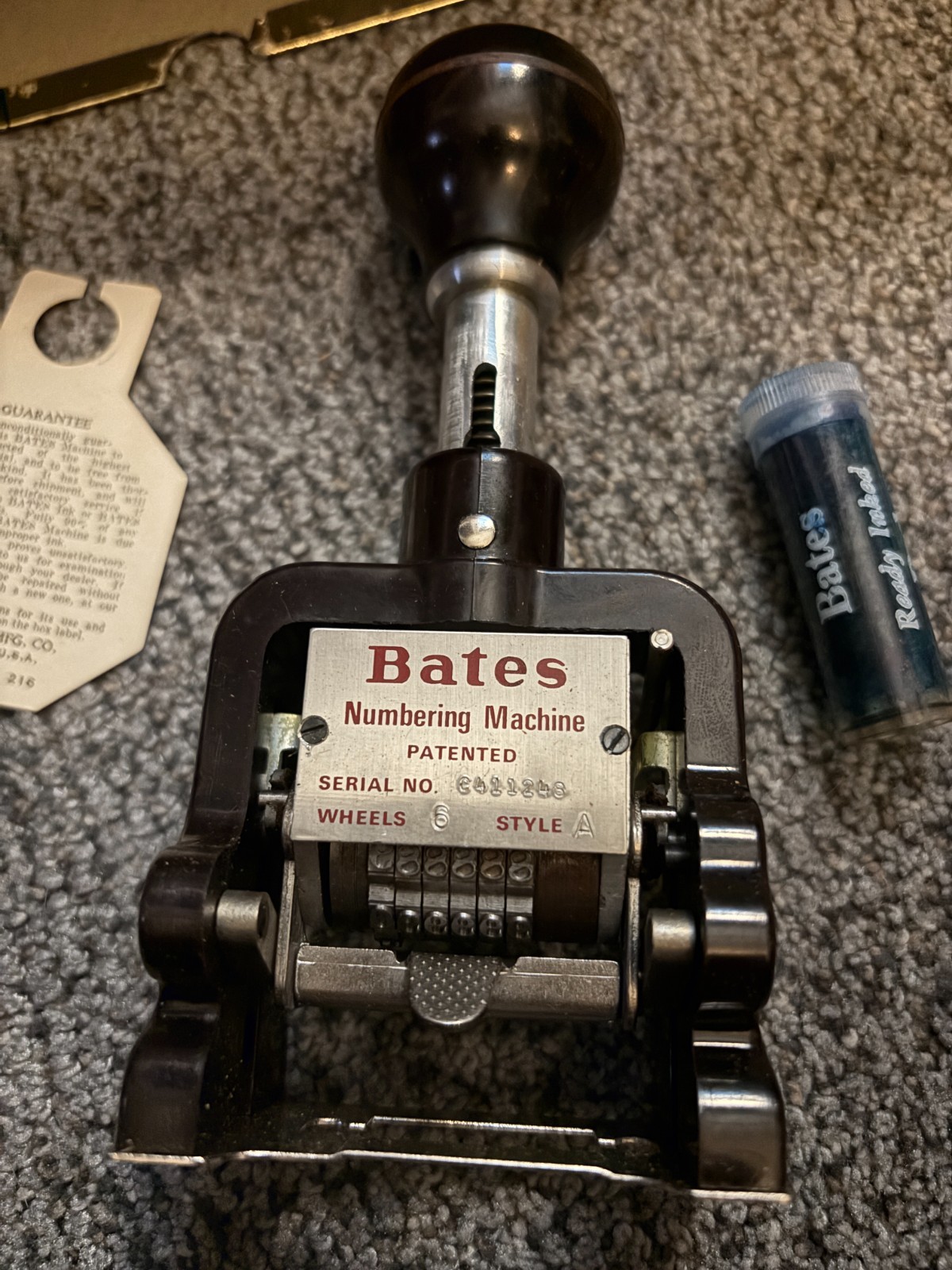 Vintage Bates Numbering Machine Multiple 4 Movement With Box-Never used!