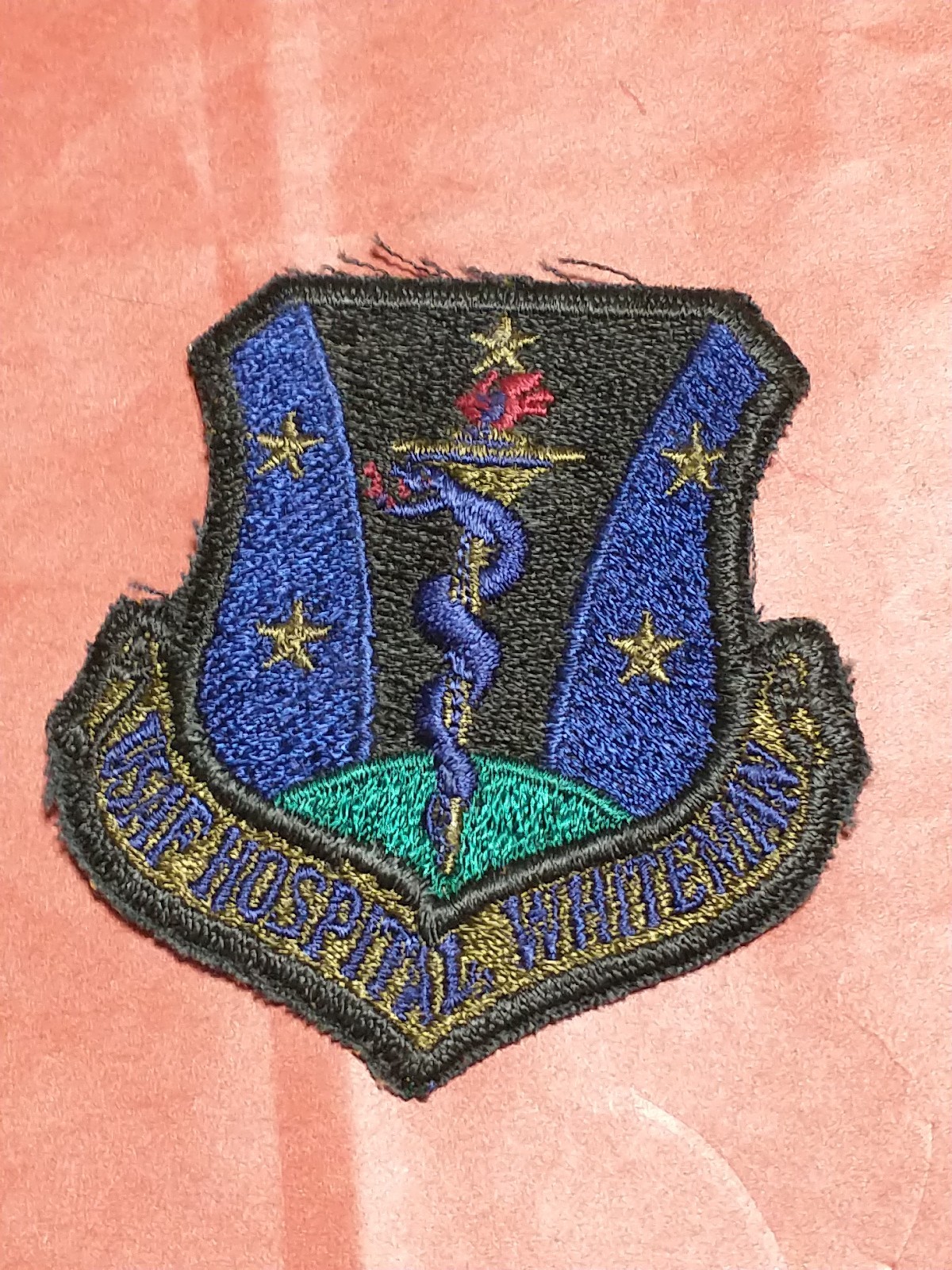 USAF Hospital WHITEMAN Military Patch EMBROIDERED 3" X 3"
