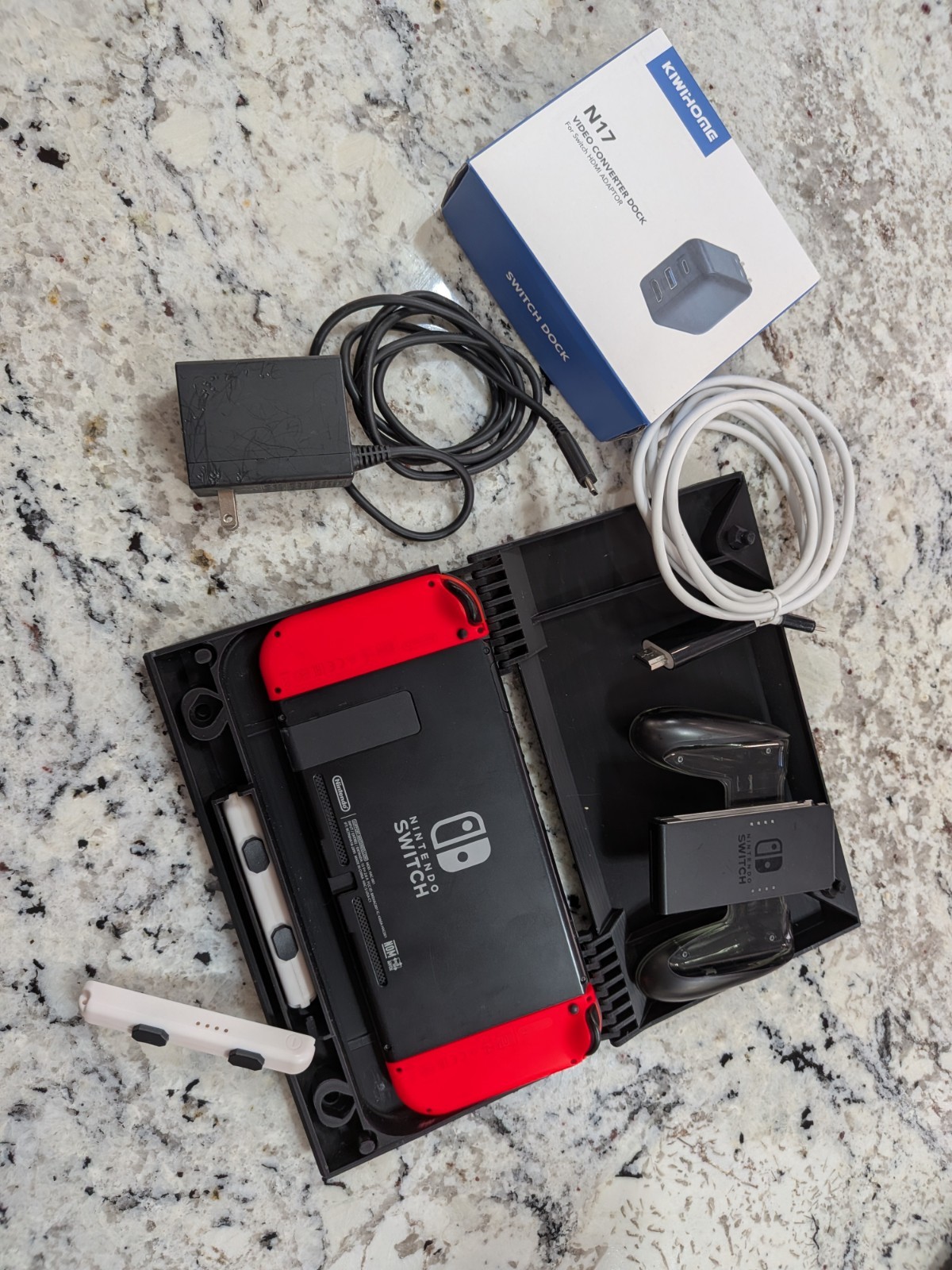 Nintendo Switch Console Bundle with KIWIHOME N17 Video Converter Dock, Joy-Con